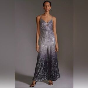 Ranna Gill Ombre-Sequin Jumpsuit
